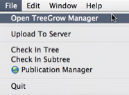 Open TreeGrow Manager in File menu